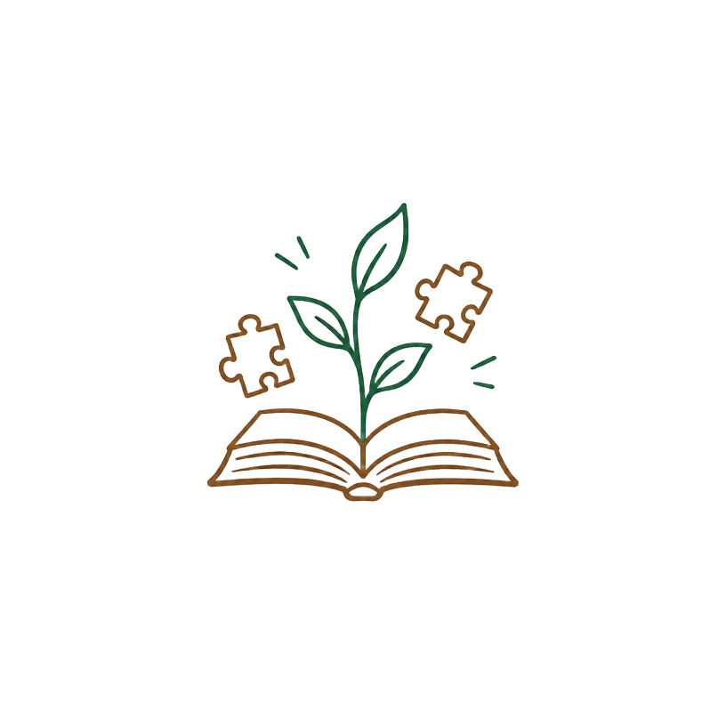 Open book with a growing plant